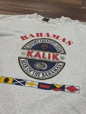 Vintage 90s Kalik Export Quality Beer of the Bahamas Graphic Promo T-Shirt XL